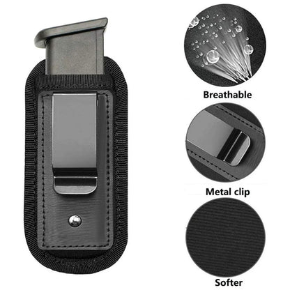 Nylon Magazine Pouch Holster for 9mm Pistols – Concealed Carry Mag Case with Clip for Glock 19/21, Beretta 92, Handgun Pouch