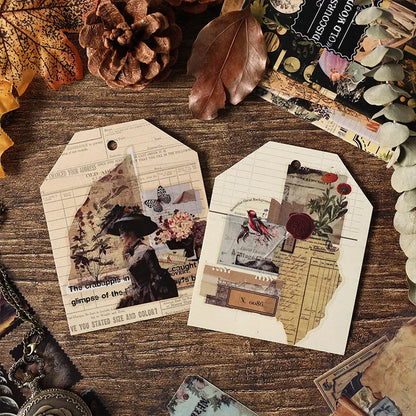 20 Sheets Vintage Scrapbooking Stickers, PET Material, Creative DIY Journal Collage, Journaling Supplies