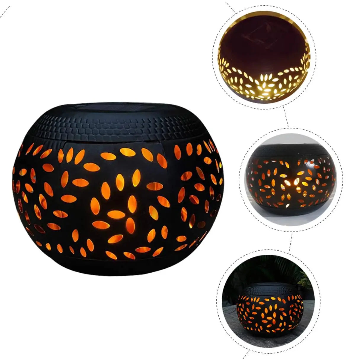 Solar Table Lights - Outdoor Waterproof 8 Lumen Metal Lantern for Desk and Patio, Stylish Home Decor in White and Black