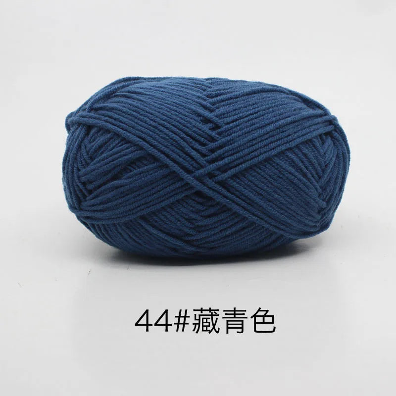 40-50g/Set 4ply Milk Cotton Knitting Yarn – Dyed Lanas for Crochet, Sweaters, Hats & Dolls, Affordable Craft Supplies