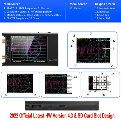NanoVNA-H4 Vector Network Analyzer 10KHz-1.5GHz | 2.8/4" Display Antenna Tuner for MF HF VHF UHF | Spectrum Analyzer Nano VNA