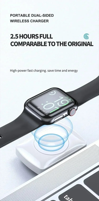 Magnetic Wireless Watch Charger USB-C — Fast Charging for Apple Watch 9/8/7/6/5/4/SE & Samsung Galaxy Watch 7/6/5/4 Active 1/2