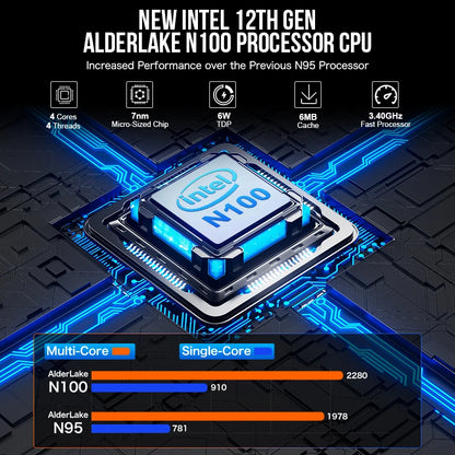 GMKtec G2 Mini PC – Intel 12th Gen Alder Lake N100, Windows 11 Pro, 12GB DDR5 RAM, 512GB SSD, WiFi 6 & BT5.2 Desktop Computer