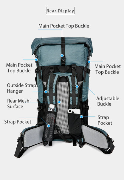 40L Outdoor Hiking Backpack – Waterproof Camping & Climbing Bag, Large Capacity Travel Backpack for Men & Women (2024 New)