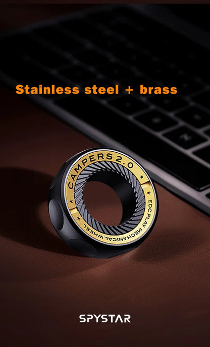 SPYSTAR Mechanic Ring Fidget Spinner – Magnetic Ratchet Gyro Metal Fingertip Stress Relief Toy for Office & EDC