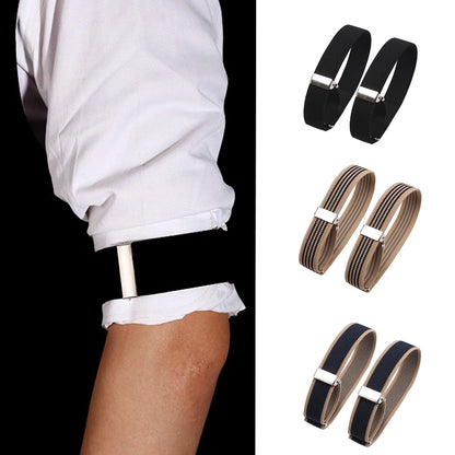 Elastic Adjustable Shirt Sleeve Garter for Men | Business Arm Band Sleeve Bracelet | Anti-Slip Cuff Holder Armband