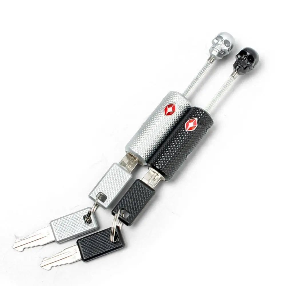 Skull Shape TSA Combination Luggage Lock – High Security Anti-Theft Padlock with Steel Cable for Travel & Overseas Use