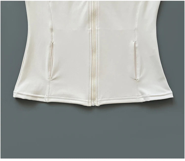 Quick Dry Stand-Up Collar Fitness Jacket for Women – Slim-Fit Zipper Yoga, Running & Cycling Top