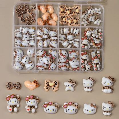 120PCS Sanrio Nail Charms Set - Kuromi, Cinnamoroll, and My Melody Resin Decorations for DIY Manicure Nail Art