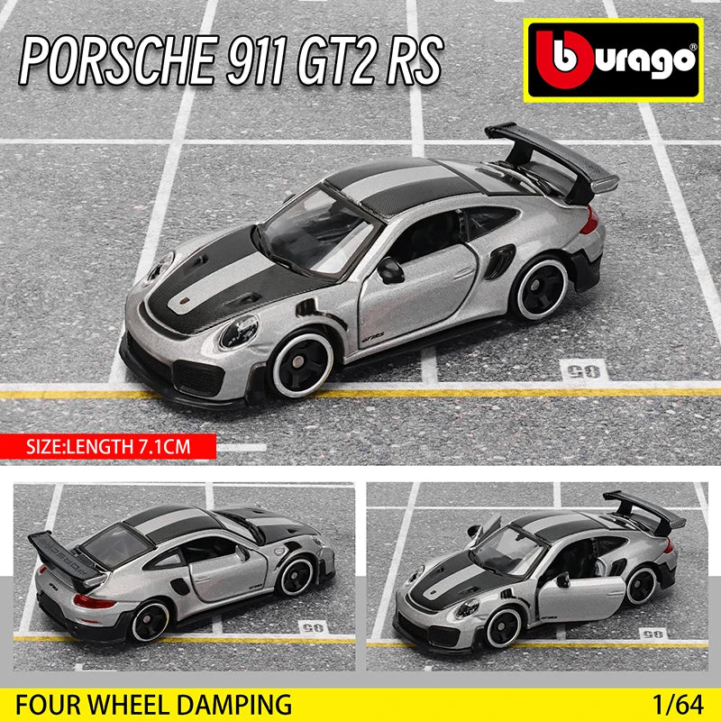 Bburago 1:64 Car Model Collection — Golf GT 2017, Mustang Shelby GT500, Ferrari, Benz & Volkswagen, Kids Xmas Gift Toys for Boys