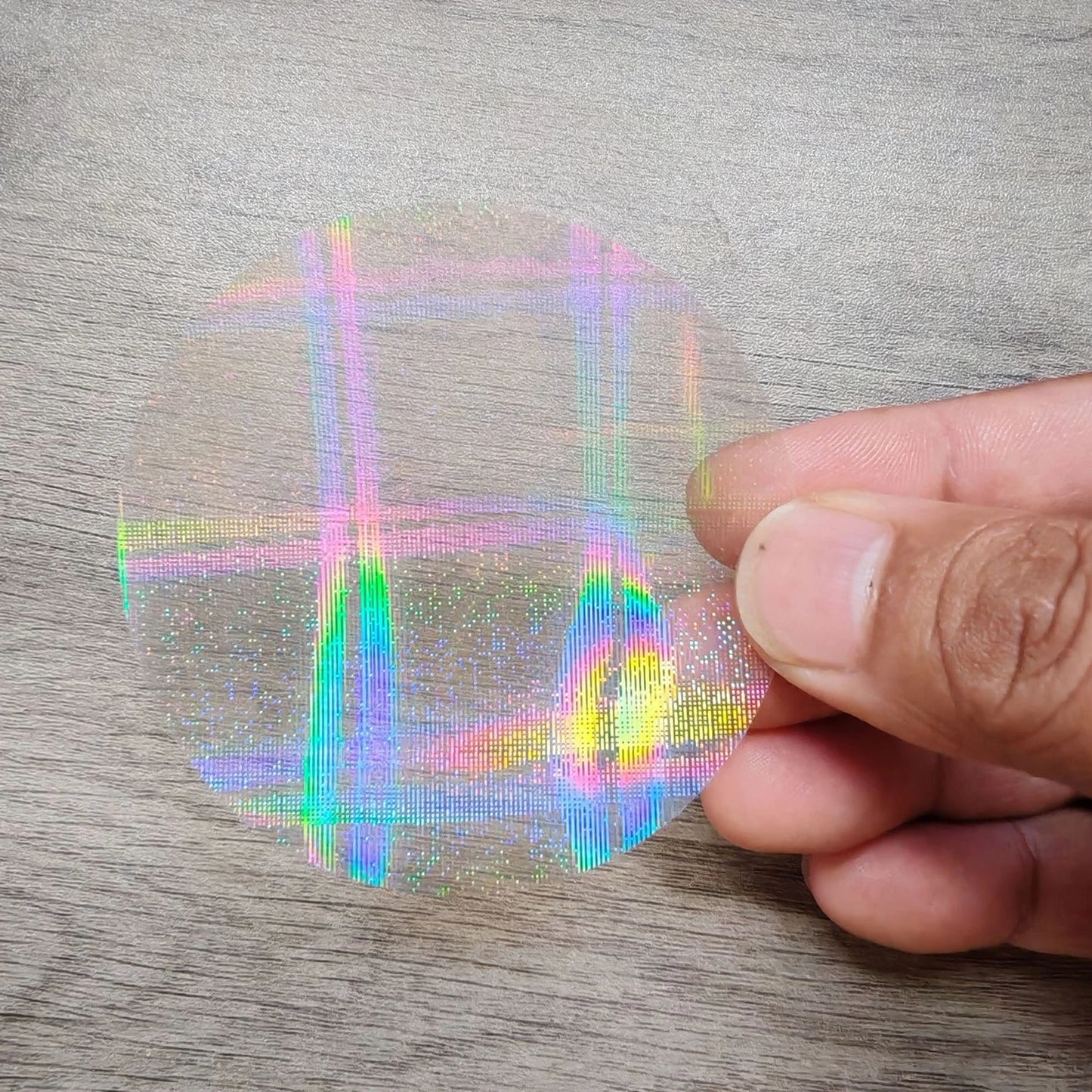 100PCS 58mm Transparent Badge Film Covers – Clear Laser Star Pattern Protective Sheets for Button Badge Maker