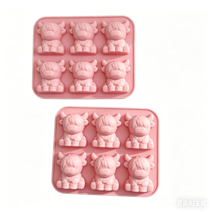 Highland Cow Silicone Ice Cube Mold - Cute 3D Reusable Tray for Cocktails, Whiskey & Drinks