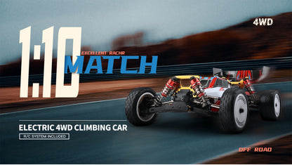 Wltoys 104001 RTR 1/10 4WD RC Car – 2.4G High-Speed Remote Control Drift & Off-Road Climbing Metal Vehicle, 45km/h