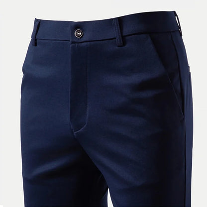 Men's Summer Fashion Suit Pants – Thin Business Casual Elastic Straight Leg Formal Trousers | Plus Size 28-42