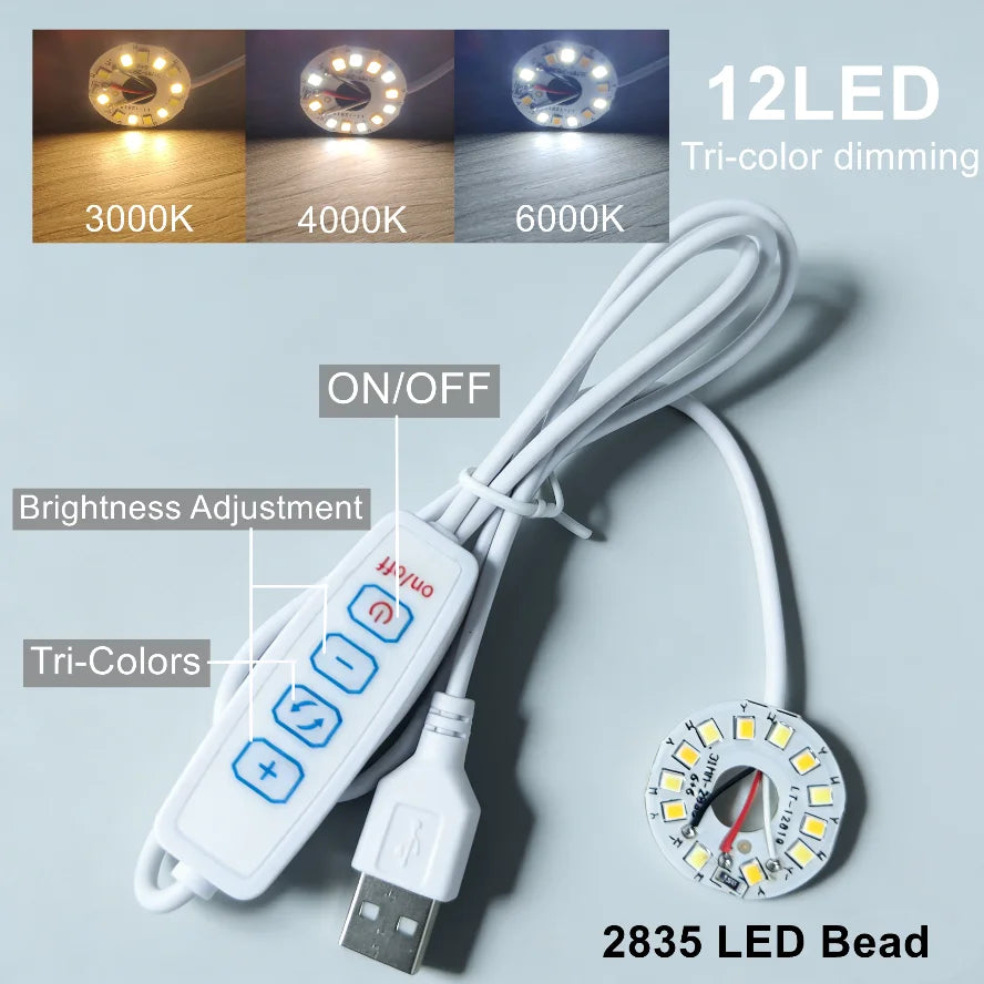 5V USB RGB LED Light Board - Dimmable Touch Control Gradient Light with Remote for DIY Model Displays
