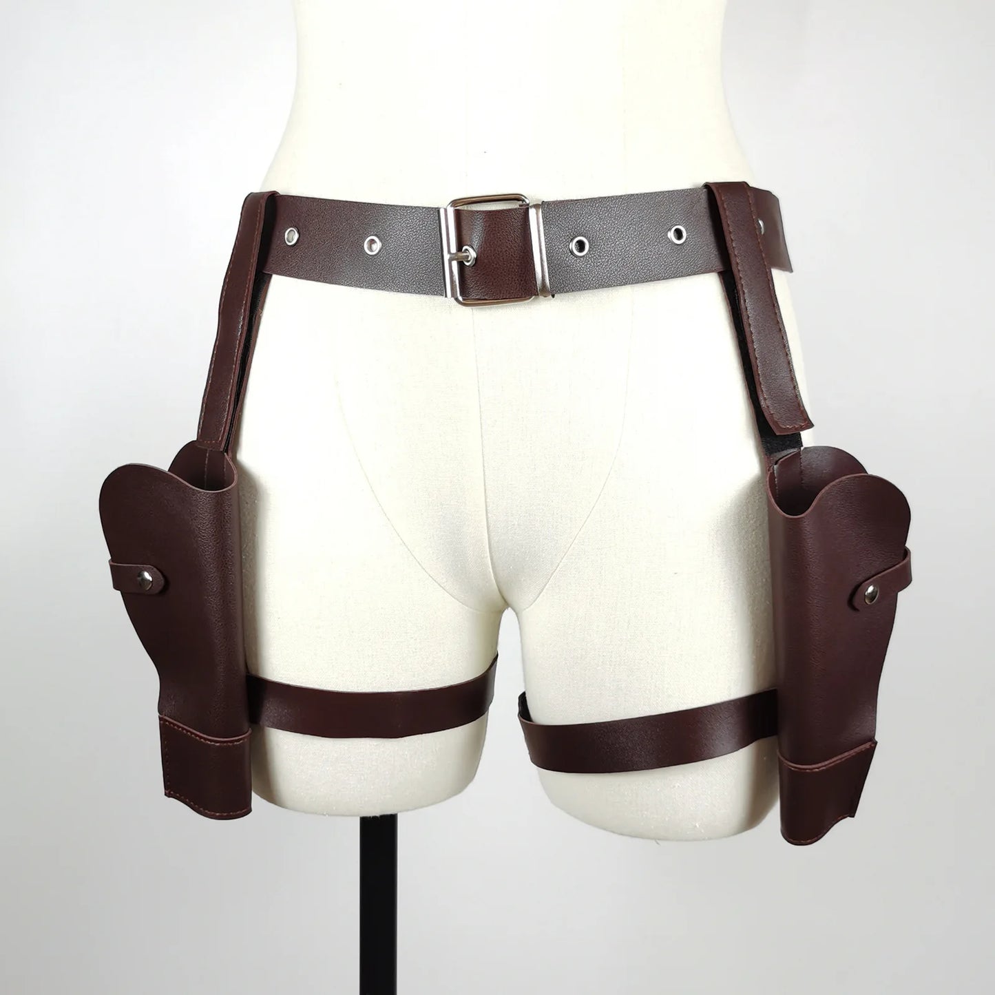 Ancient Tombs Lara Gun Holster Belt – Women’s Western Denim Cosplay Belt for Role-Playing & Costume Guns Holder
