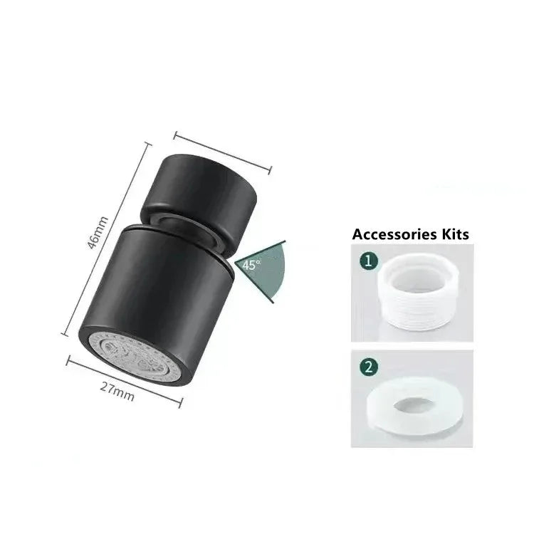 2-Mode Kitchen Faucet Spray Head - 360° Rotating Sink Aerator Nozzle with Adjustable Water Flow Filter & Splash Control