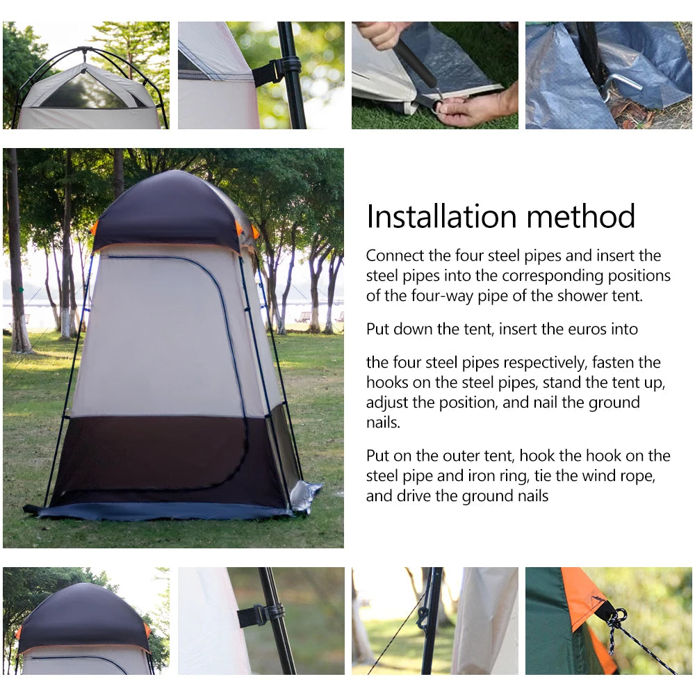 Portable Outdoor Privacy Shower Tent – Double-Layer Sun Shelter for Camping, Dressing, Changing Room, Toilet, Hiking, Fishing & Picnic