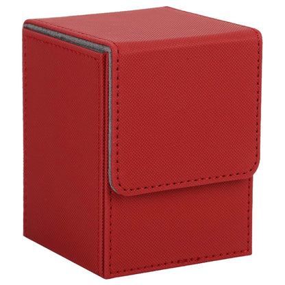 Leather Trading Card Deck Box - Single-Sleeve Storage Case for 100+ Cards