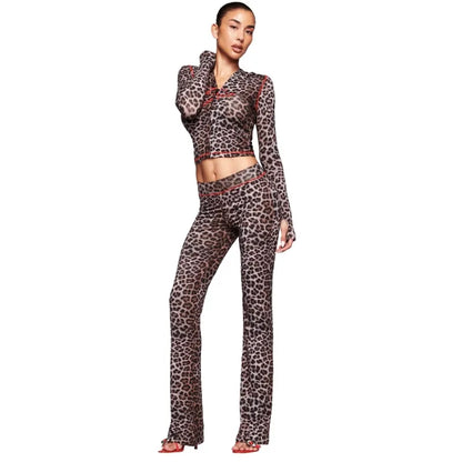 Women’s Letter Print 2-Piece Tracksuit Set - Hooded Zip-Up Coat & Jogger Pants for Autumn and Winter