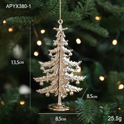 Christmas Tree Ornaments – Gold Plastic Balls with Butterfly, Dragonfly, Angel & Snowflake Decorations