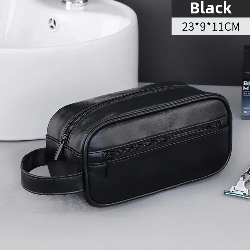 Multi-Pocket Waterproof PU Toiletry Bag – Hanging Travel Makeup & Cosmetic Organizer for Men & Women Essentials Wash Bag