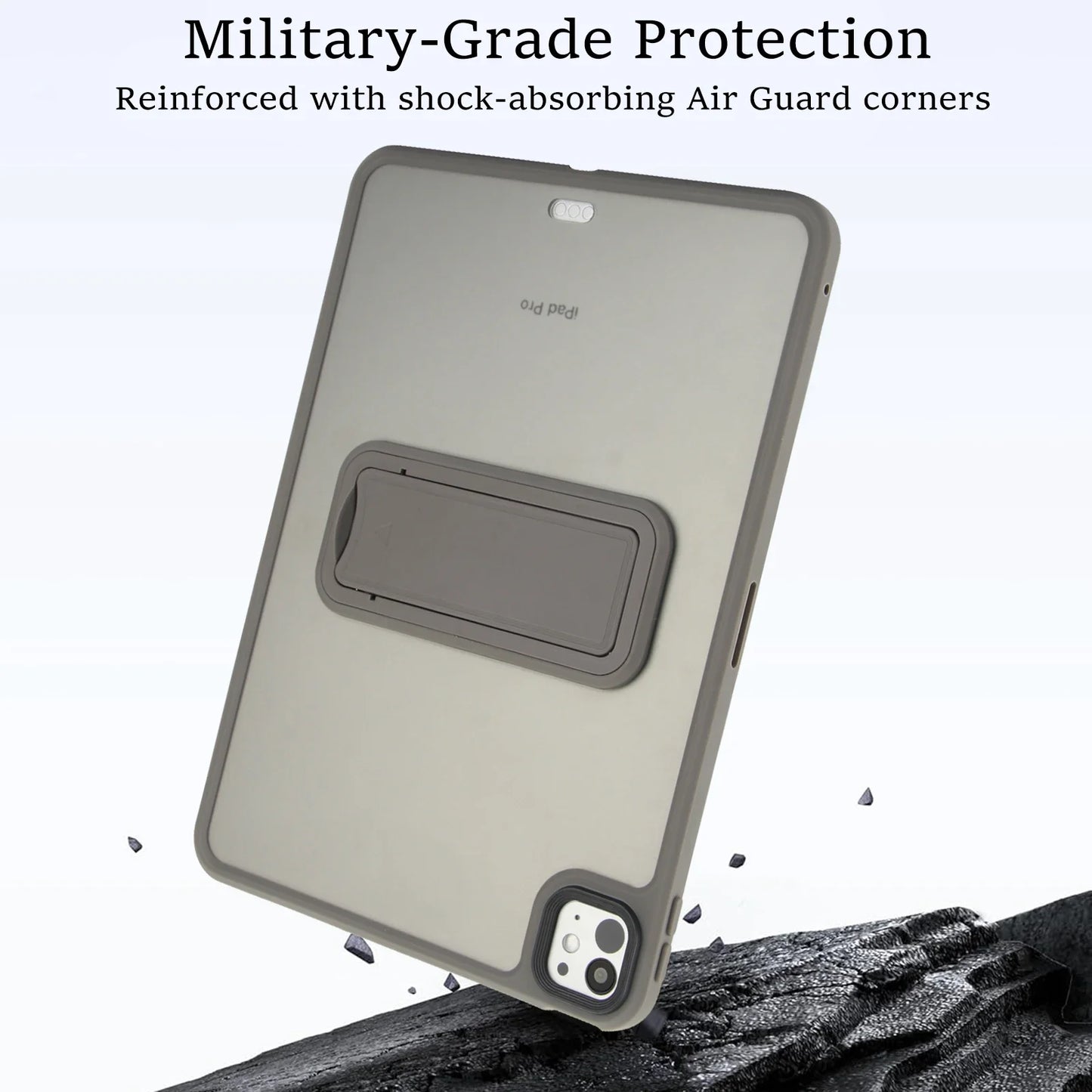 Matte Kickstand Case for iPad Pro, Air & Mini – Translucent Cover for 10.2", 10.9", 11" (4th–10th Gen, 2024)