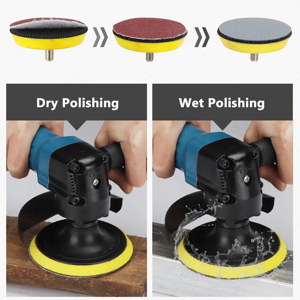3-Inch Headlight Repair & Restoration Kit — Car Polishing Disc with Auto Waxing Sponge and Sandpaper for Detailing