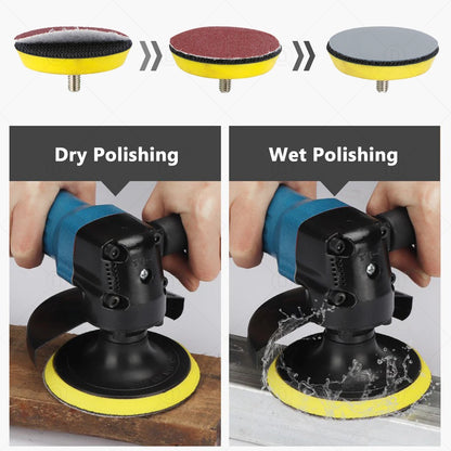 3-Inch Headlight Repair & Restoration Kit — Car Polishing Disc with Auto Waxing Sponge and Sandpaper for Detailing