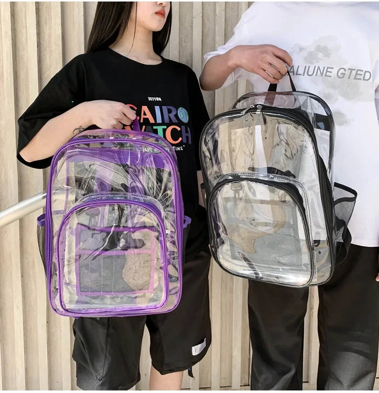 Transparent Shoulder Bag | Unisex Large Capacity Waterproof Multifunctional Backpack for Men & Women