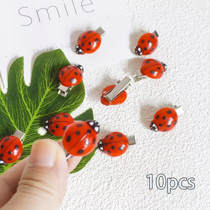 10-Piece Cute Bee & Ladybug Hair Clips – Mini Fashion Hairpins for Students, Fun Bulk Accessories