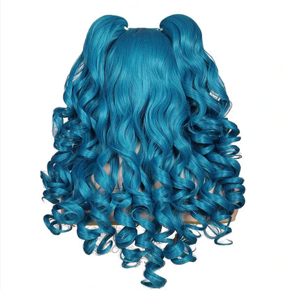 HAIRJOY Women's Long Curly Synthetic Cosplay Wig with 2 Ponytails – Halloween & Party Wig