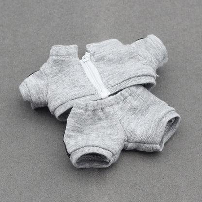 Ropa Labubu Clothes Set for 15/17cm V1/V2 Plush Dolls – Hooded Sweatshirt & Pants | Doll Outfit Accessories & Kid Toy Gift