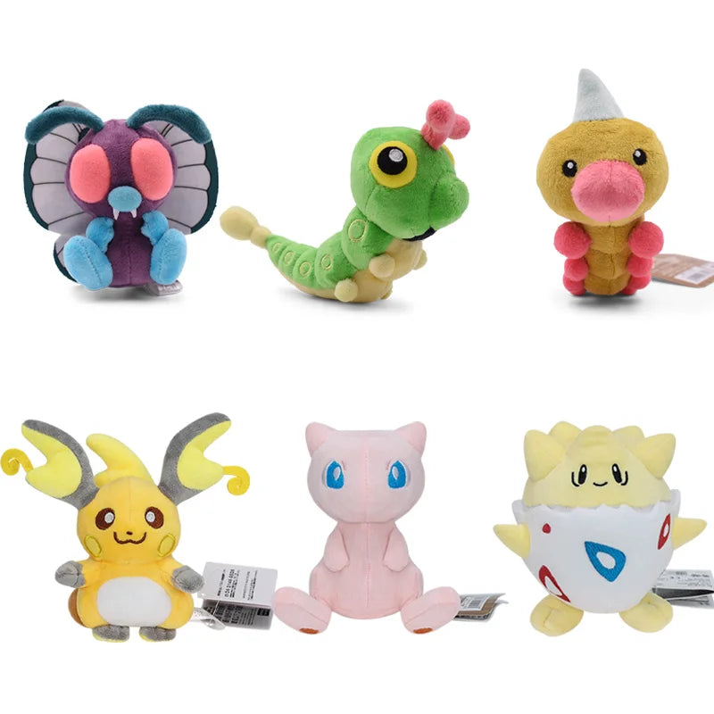 Pokémon Plush Toys – Weedle, Caterpie, Butterfree, Raichu, Mew & Togepi Stuffed Dolls for Kids’ Birthday & Christmas Gifts