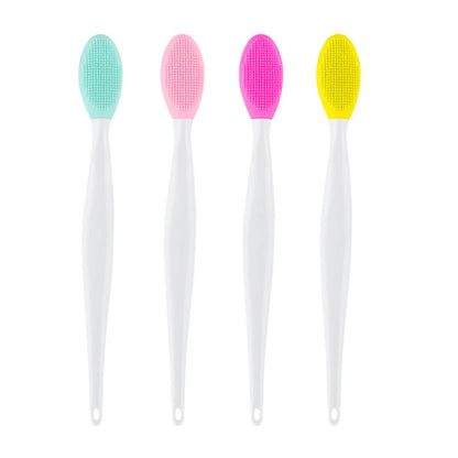 1/4PCS Silicone Face Cleaning Brush – Exfoliating Blackhead Removal Tool with Replacement Head for Skincare & Beauty Routine