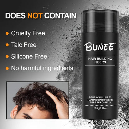 BUNEE Hair Fibers 27.5g - Natural Hair-Thickening Powder for Thinning and Part Lines