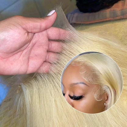30-40 Inch Honey Blonde 250 Density 613 HD Lace Front Wig – 13x6 Transparent Straight Human Hair, 13x4 Lace Frontal Wig for Women