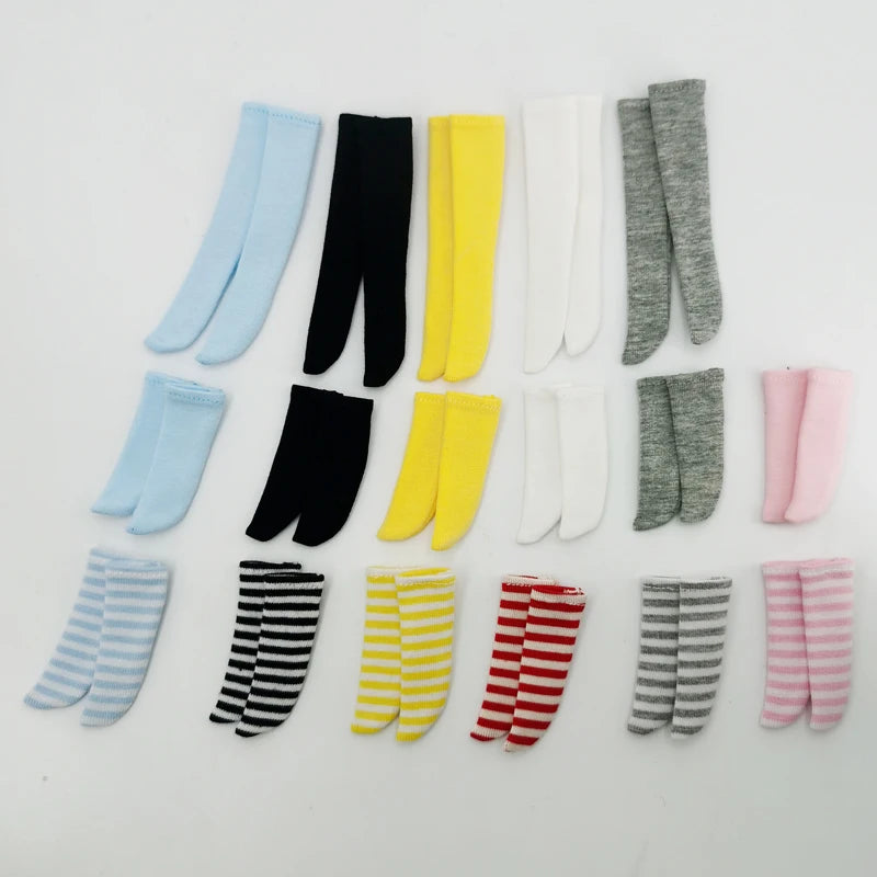 Blythe Doll Socks — Long Stockings in Black, White, Pink & Candy Colors for OB24, OB22, Azone Dolls