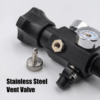 HPA Compressed Air Tank Charging Valve – Scuba Filling Station Hose with Gauge (20in, M18x1.5 or 5/8"-18UNF, 4500Psi/300Bar)
