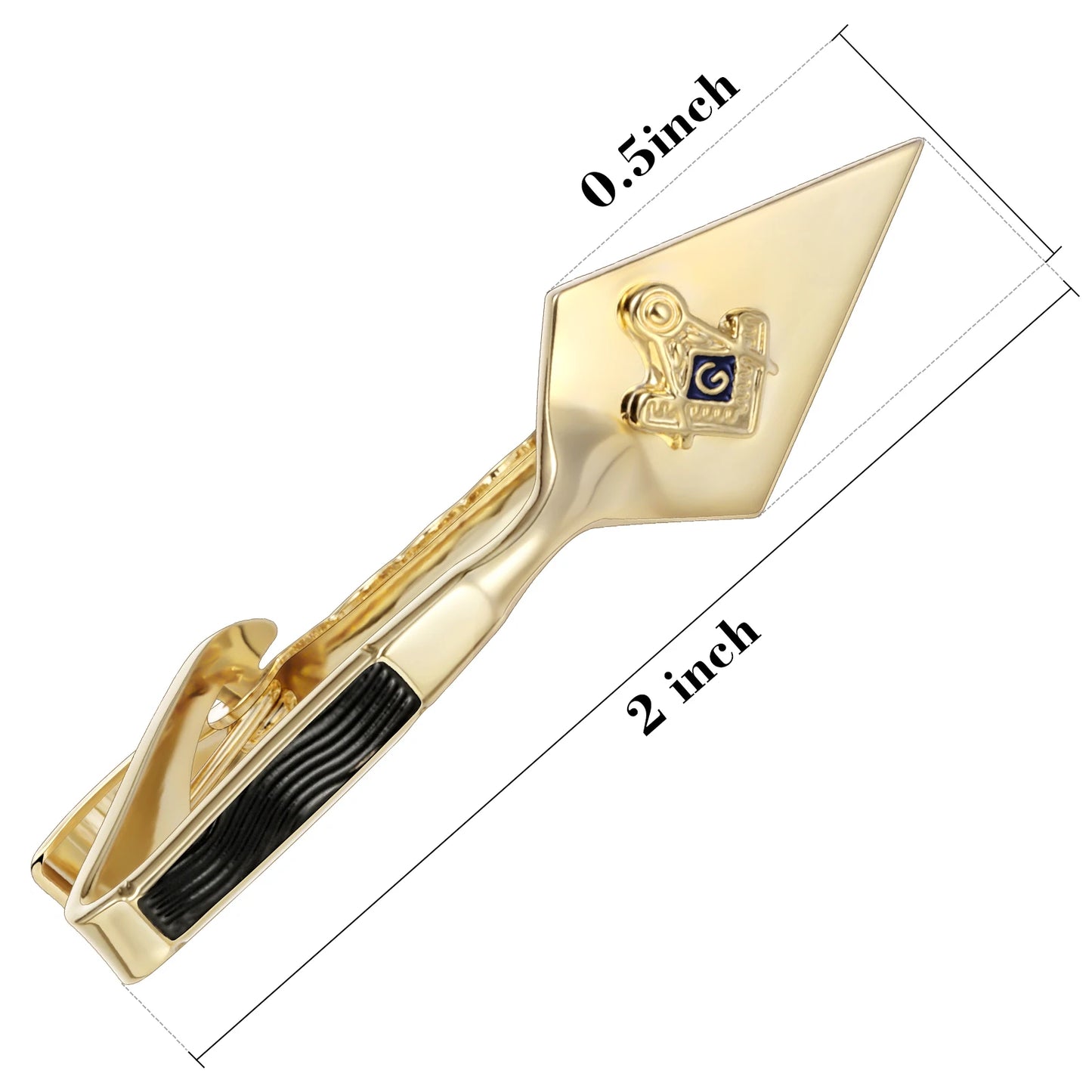 Classic Masonic Compass Tie Clip - Golden Freemason Emblem Suit Accessory for Men
