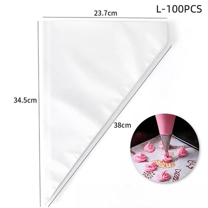 100/50/20pcs Disposable Piping Bags – Pastry Icing Bags for Cake, Cream, and Fondant Decorating Baking Tools