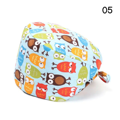 Adjustable Surgical Scrub Cap with Buttons – Ponytail Bouffant Nursing Turban Hat for Women & Men