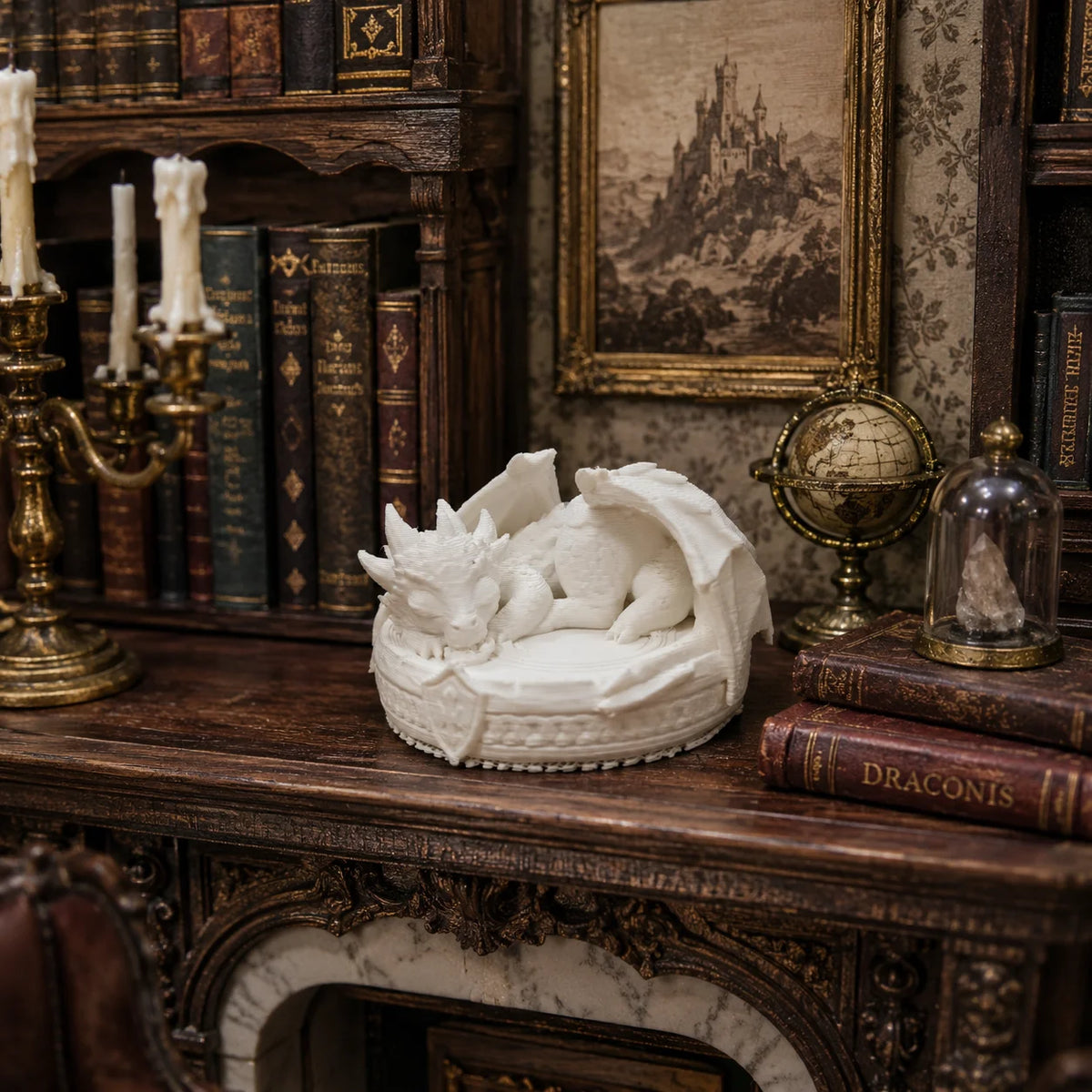 Mini Sleeping Dragon Figurine - Cute Tabletop & Bookshelf Decor for Collectors