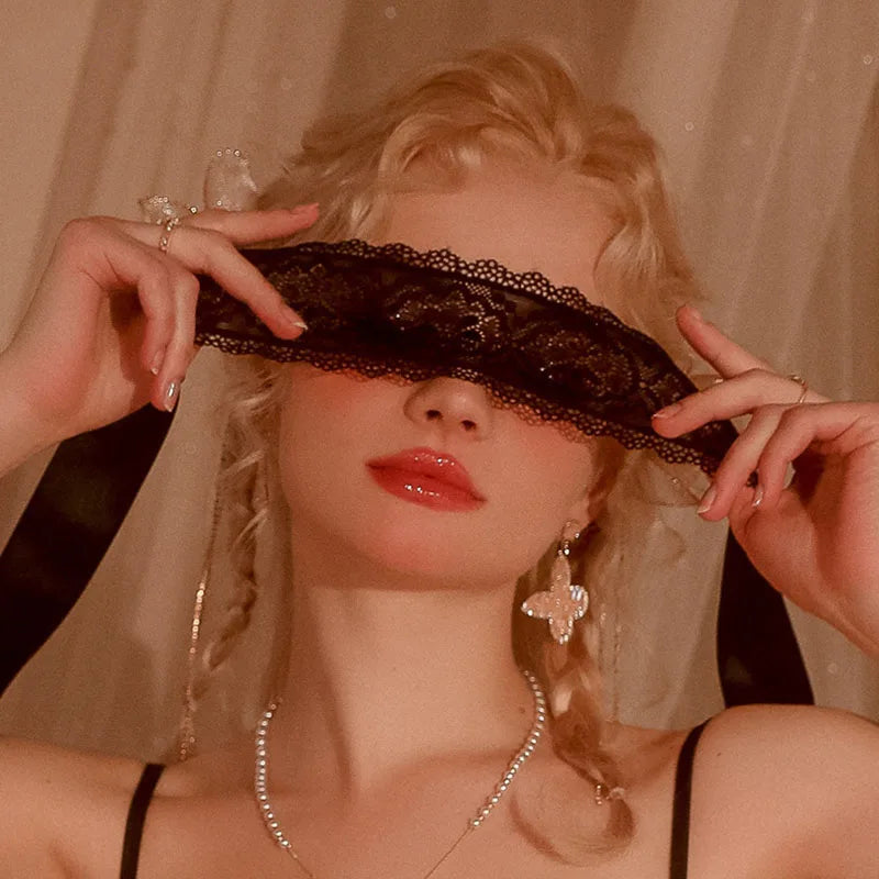 Fashion Lace Eye Mask — Hollow Out See-Through Blindfold, Adjustable Masquerade Mask for Party & Club Accessories