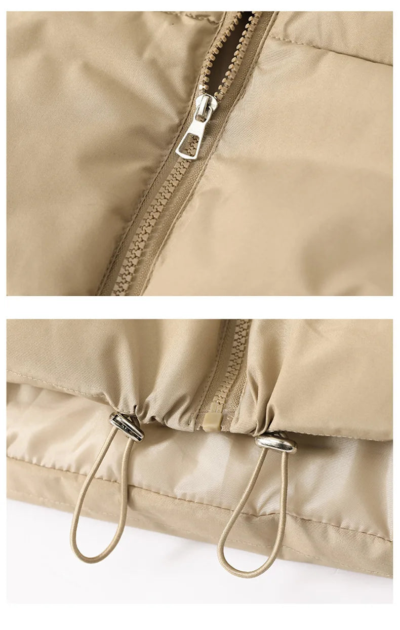 Winter Sleeveless Down Vest for Women – Warm Stand Collar, Zipper Jacket, Quilted Cropped Casual Street Outerwear