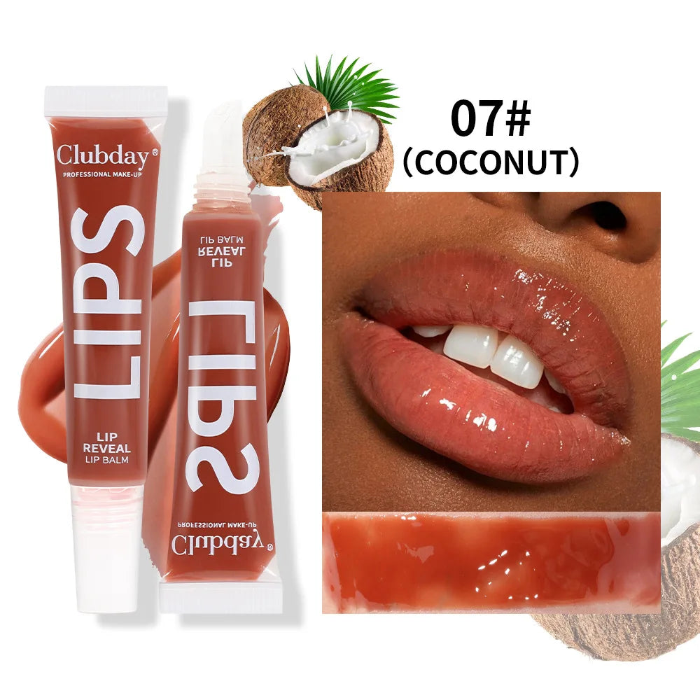 Clubday 9-Color Lip Balm Set – Moisturizing Fruit Lip Oil with Mirror, Long-Lasting Hydrating Lip Gloss