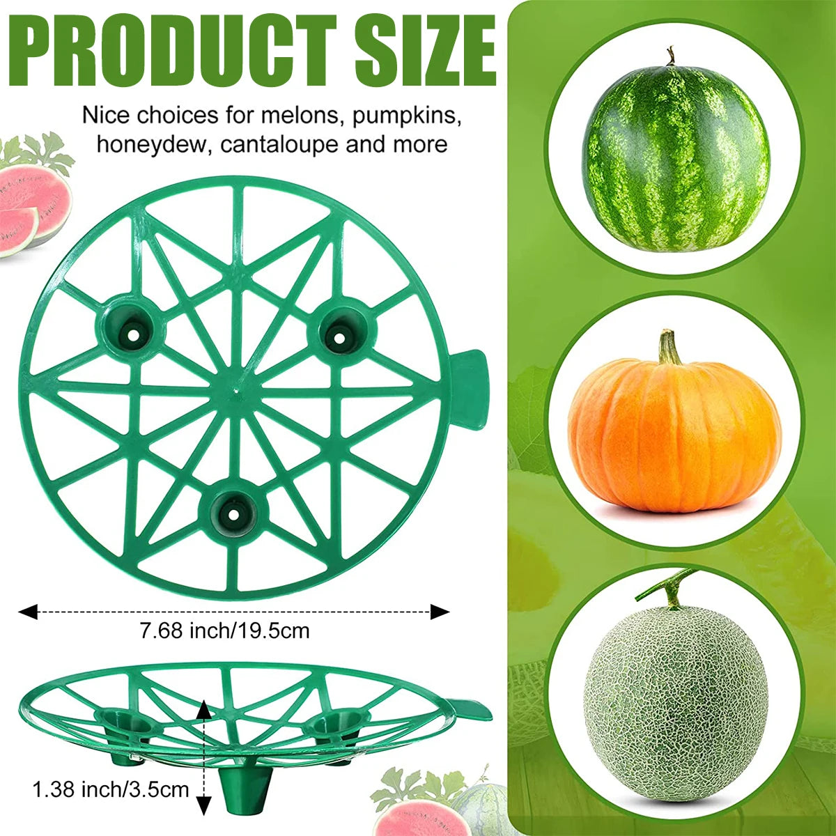 10-Piece Watermelon Stand Fruit Support Basket - Vegetable Plant Tray Rack for Melons, Squash, Pumpkins, and More - Protective Holder