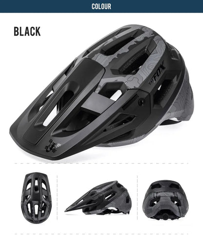 BATFOX Matte Black MTB Bike Helmet – Men's Mountain Bike Cycling Helmet Casco Ciclismo