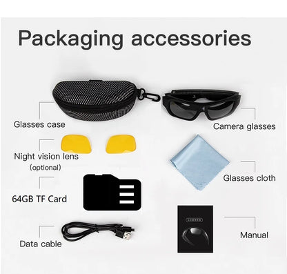 4K HD Glasses Camera – Smart Eyewear Camcorder for Driving, Cycling & Outdoor Video Recording