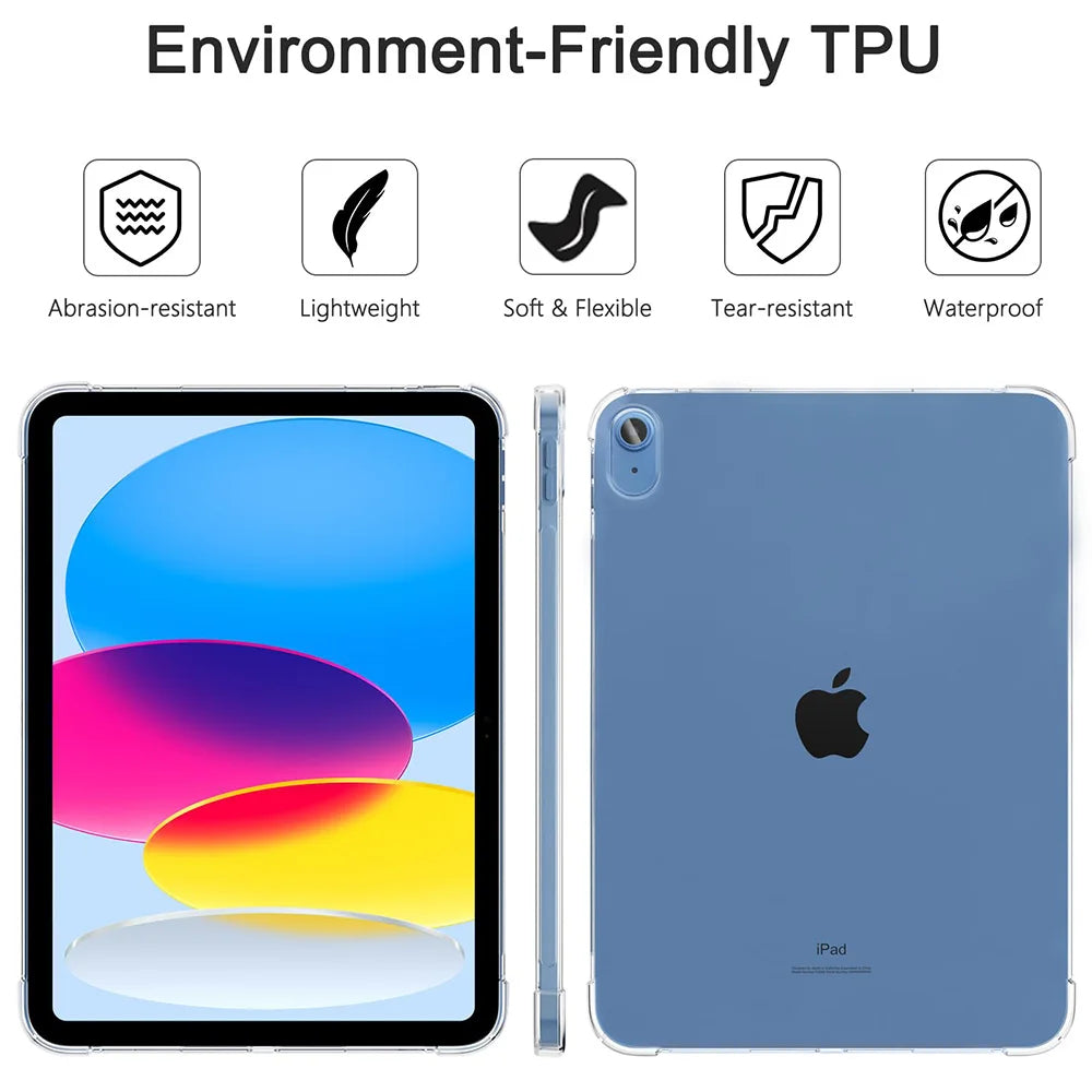 Transparent iPad Case - Clear Protective Cover for iPad A16/11th Gen, 7th–10th Gen, 10.2/10.9-Inch & Mini 1–8